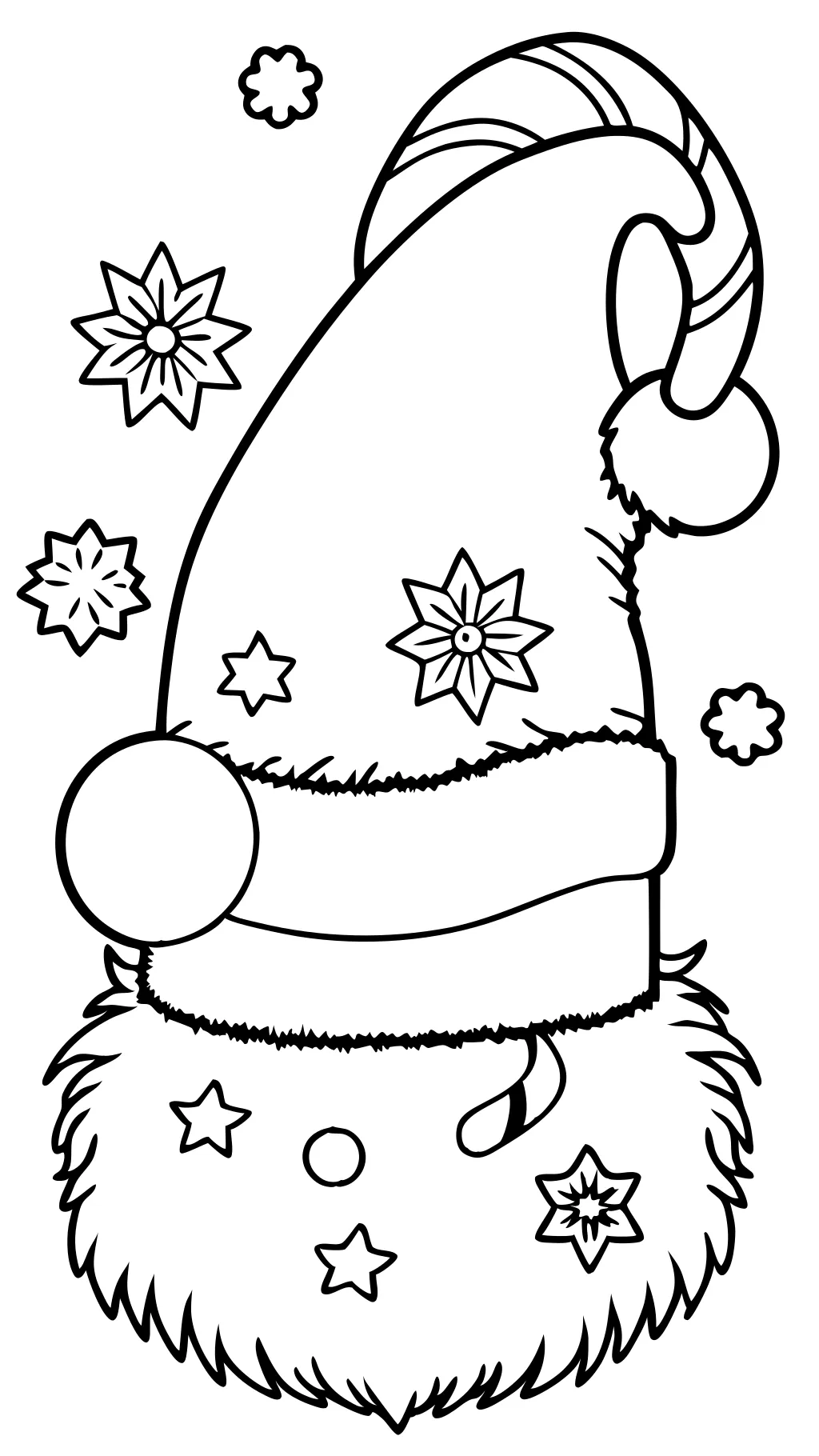 coloriage de chat de père Noël